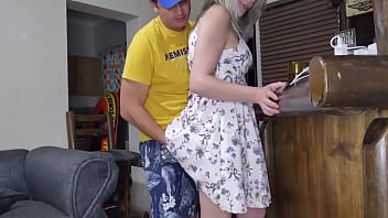 i invited the young big cock pool guy in to fuck me while my husband is away
