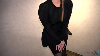 beauty in sexy bodycon dress dances slowly - satisfies you with intense blowjob and cowgirl creampie, business-bitch