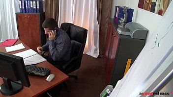 Clumsy secretary Kandall n enjoys deep ass fucking on the office desk