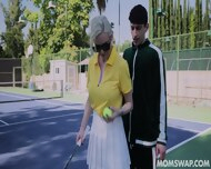 Stepmom Serving Balls